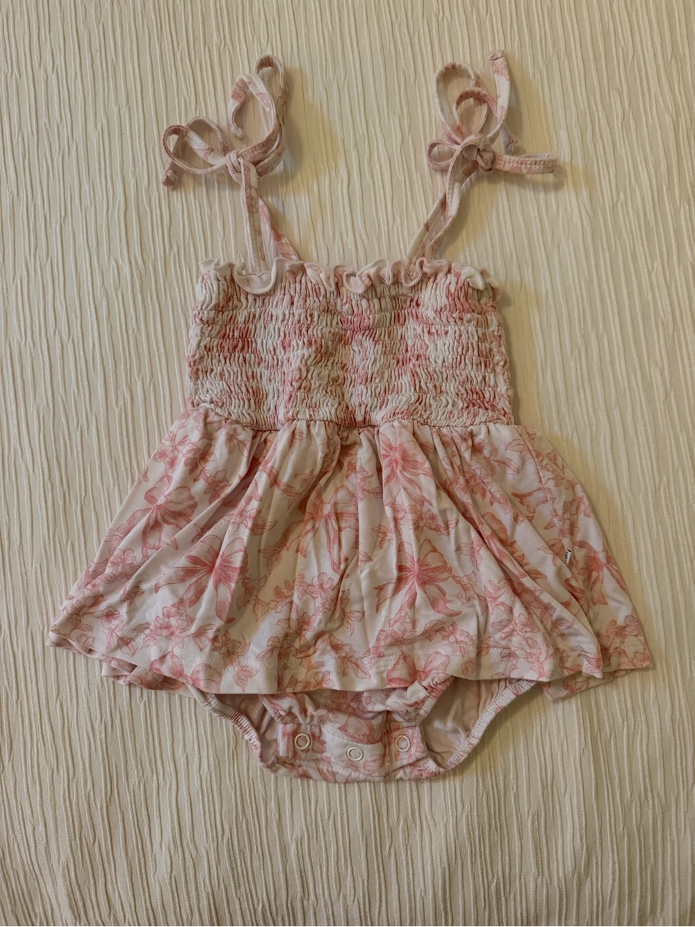 Caden Lane Baby Girl Tie-Strap Romper Dress